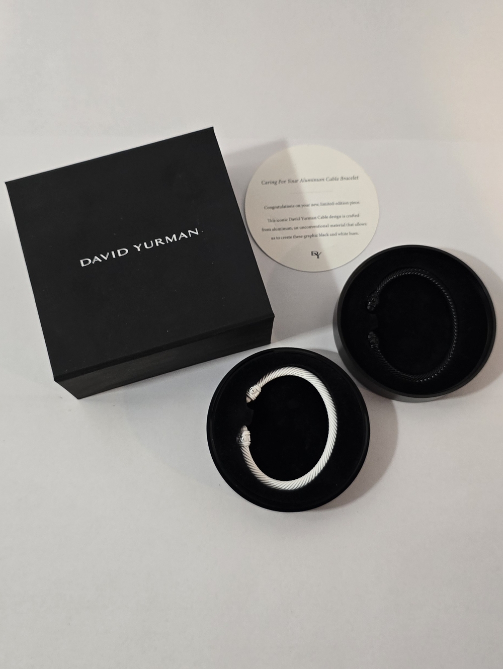 David Yurman, Renaissance Aluminum 5mm Cable Bracelets, Set of 2